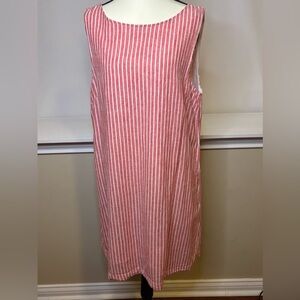 Beach Lunch Lounge Punk and White Striped Sleeveless Dress